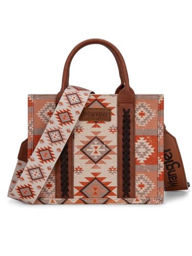 Wrangler Aztec Pattern Dual Sided Print Tote Crossbody WG2209