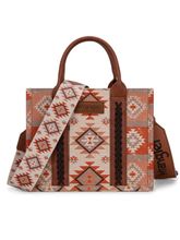 Wrangler Aztec Pattern Dual Sided Print Tote Crossbody WG2209