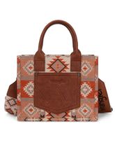 Wrangler Aztec Pattern Dual Sided Print Tote Crossbody WG2209