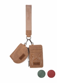 Wrangler Embroidered Dual Pouch Wristlet WG145-W007