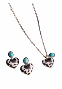 Wrangler Gold Necklace Earrings Set WNS2-1129G