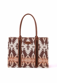 Wrangler Southwestern Pattern Canvas Wide Tote WG2203-8119