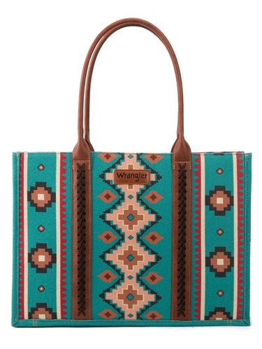 Wrangler Dual Sided Print Canvas Wide Tote WG2203-8119