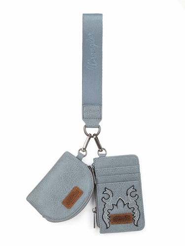 Wrangler Embroidered Dual Pouch Wristlet WG145-W007