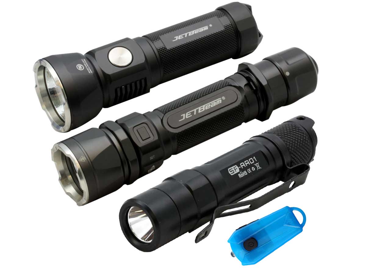 JETBeam LED Flashlight Holiday Bundle Includes 4 Flashlights
