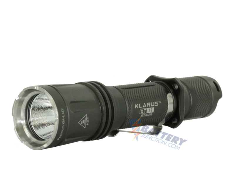 Klarus XT11 LED Flashlight with CREE XML U2 LED 600 Lumens Military Grey Finish Uses 2 x