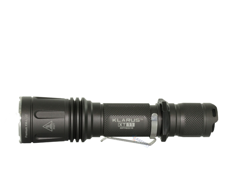 Klarus XT11 LED Flashlight with CREE XML U2 LED 600 Lumens Military Grey Finish Uses 2 x