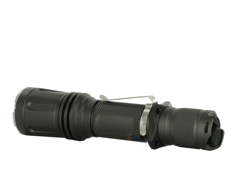 Klarus XT11 LED Flashlight with CREE XML U2 LED 600 Lumens Military Grey Finish Uses 2 x