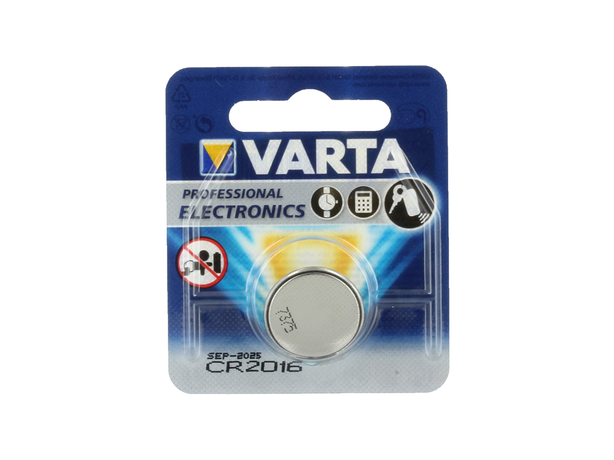 Varta Electronics 6016 CR2016 90mAh 3V Lithium (LiMNO2) Coin Cell