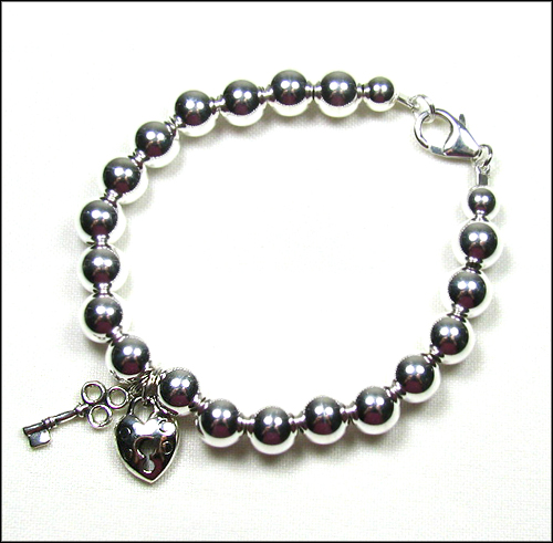 アクセサリー Silver Beaded Bracelet / Medium il_fullxfull.2474001051_kz0n.jpg