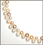 ZigZag Double Row Multi-Color Pearl Bracelet in 14K Gold