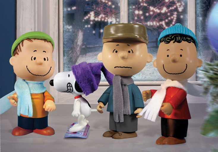 Charlie Brown Christmas Action Figures Franklin, Charlie, Linus & Snoopy-  SOLD OUT