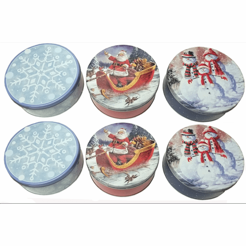 6 Pack Cookie 2 lb Round Tins (6 tins) - Item # AMZ19-29