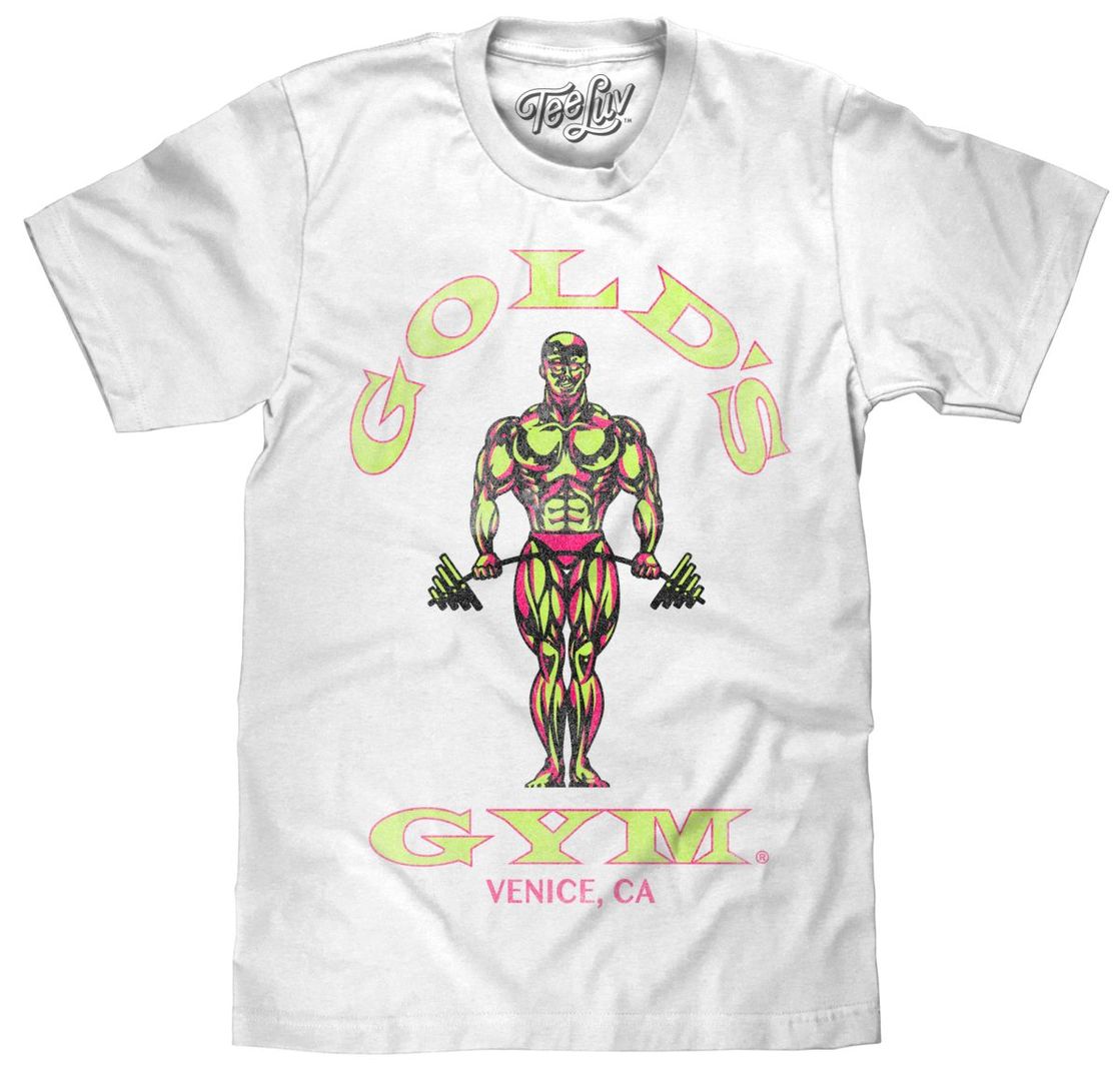 Gold's Gym Neon Strongman T-Shirt - White | T Micheal