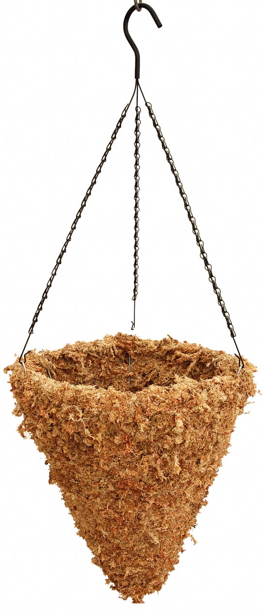 14" cone sphagnum moss hanging basket