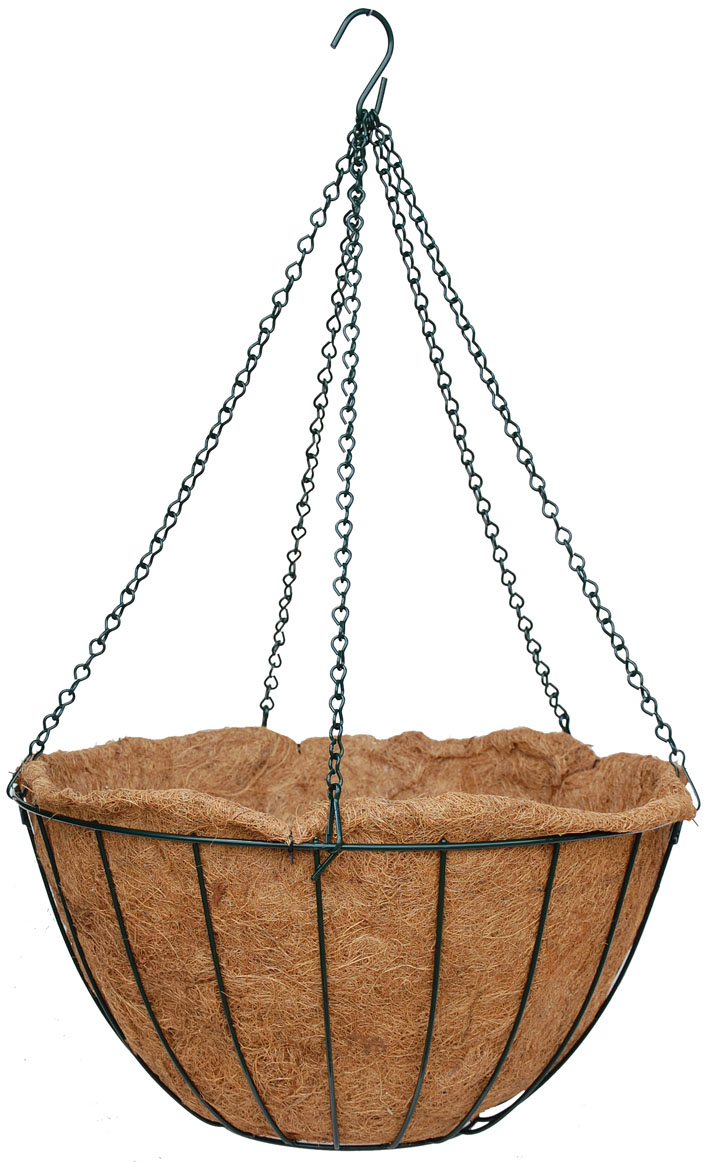 20" COCO WIRE HANGING BASKET WITH CHAIN HANGER