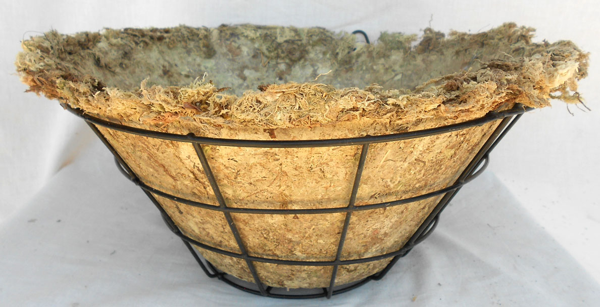 Sphagnum moss liner hanging basket with super hanger 16" diameter