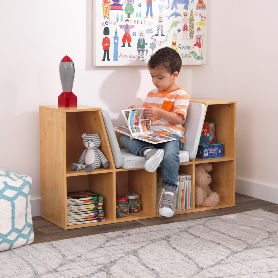 Kidkraft Bookcase with Reading Nook Natural