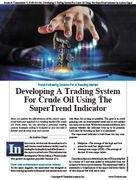 Stocks & Commodities V. 43:08 (3438): Developing A Trading System For Crude Oil Using The SuperTrend Indicator by Andrea Unger