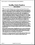 V.1:1 (19-19): Handling Market Reactions by JOHN E. ROSENSTOCK