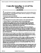V.1:6 (147-148): Commodity Spreading: An Art of Price Differentials by DR. BASIL VENITIS