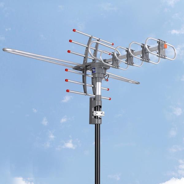 150 Miles VHF UHF FM HDTV Amplified TV Antenna w/ Remote Rotor II