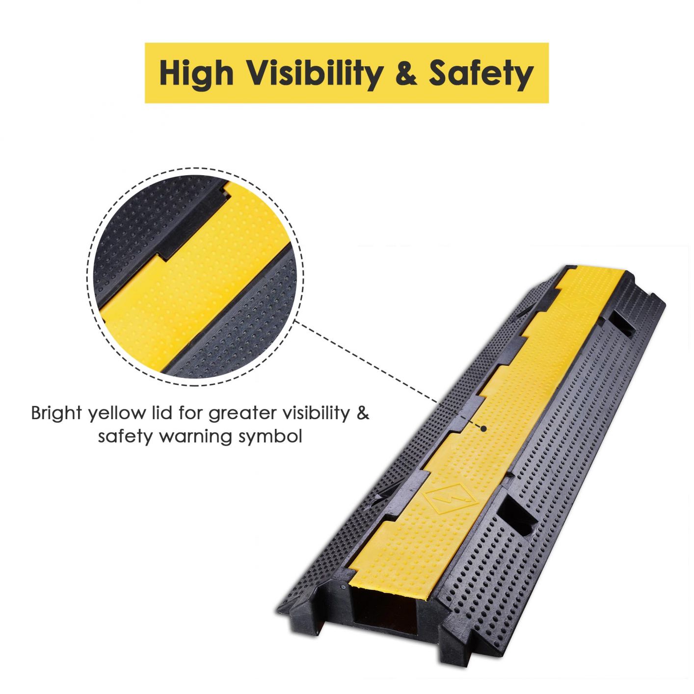 Cable Protector Ramp 15 Channel Rubber Electrical Wire Cable Cover Ramp Guard 1 Channel