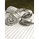 2-3/4" x 1" Vintage Teardrop Pearl Silver Metal Rhinestone Brooches #818