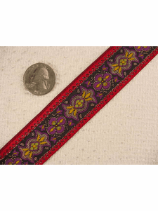 Deep Elegant Floral Jacquard Ribbon #-WR-71