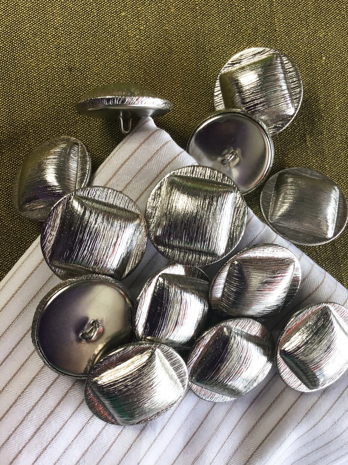 Silver Buttons Designer Silver Metal Fashion Button 1-1/8