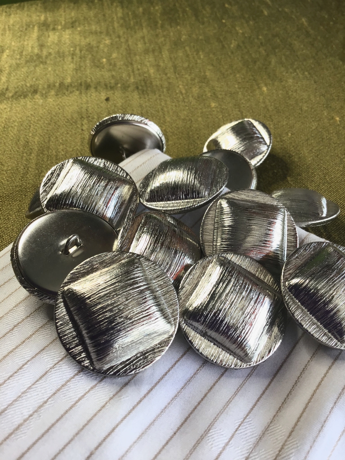Silver Buttons Designer Silver Metal Fashion Button 1-1/8