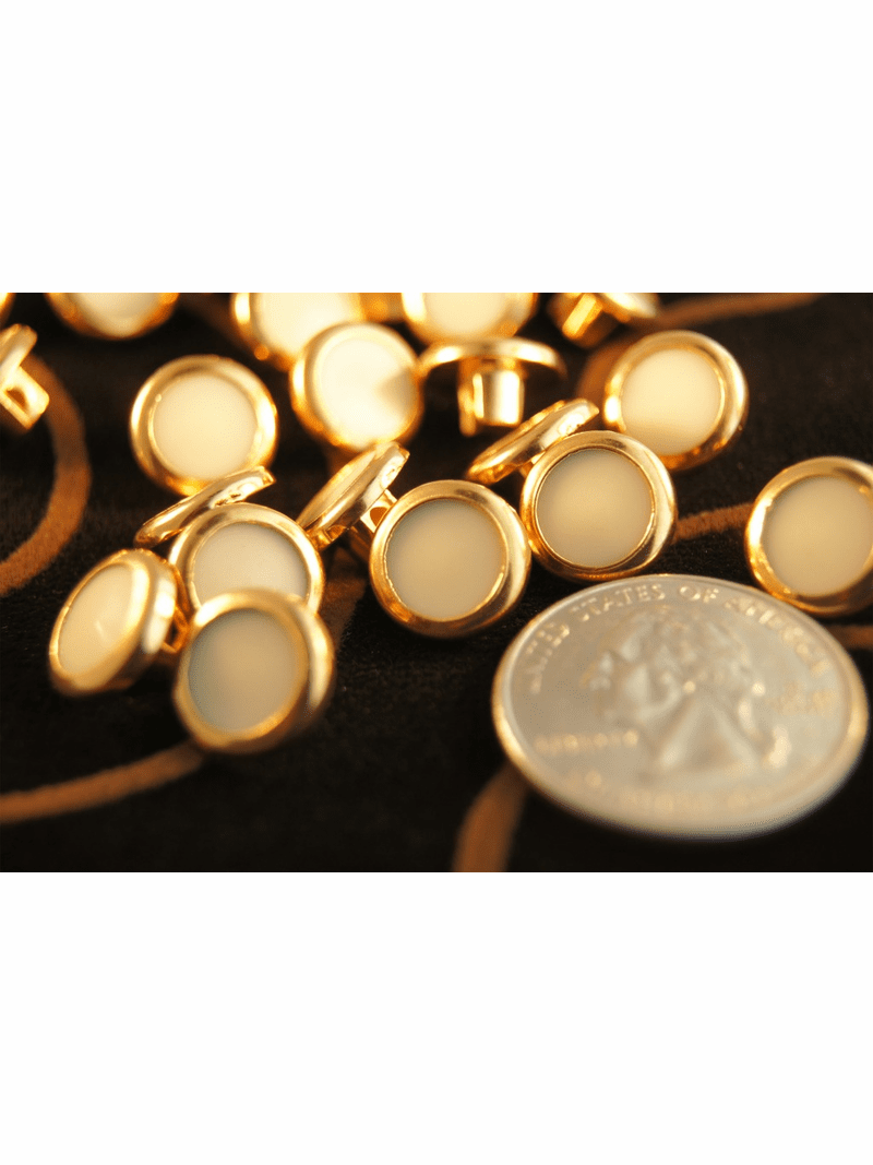 Gold Rim Vintage Shank Shirt Buttons 1/2