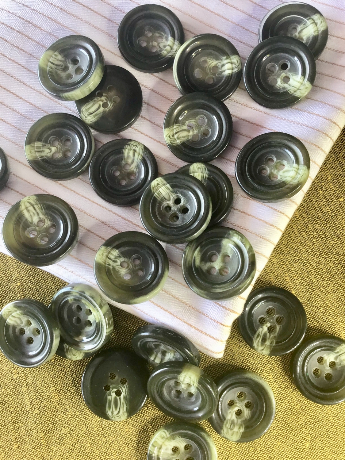 Bottoni In Tessuto Fatti A Mano Verde Salvia - Italia - Foto 6