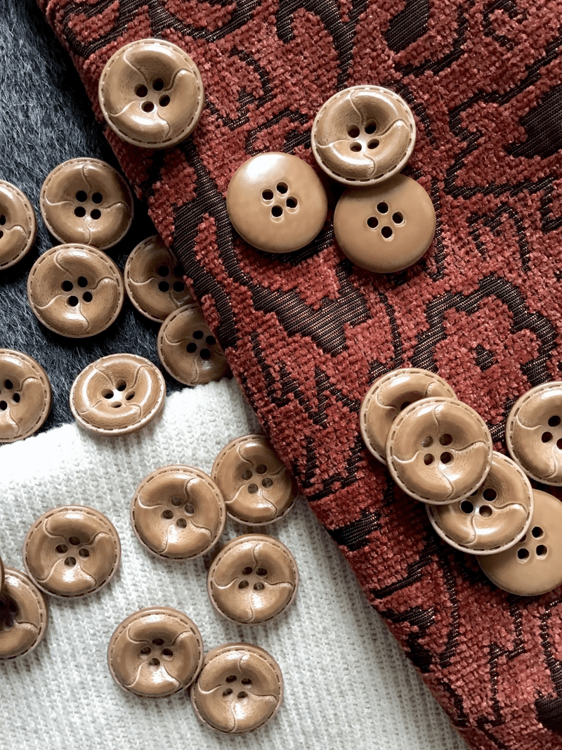 Japanese Leather-Look Tan 4 Hole 13/16