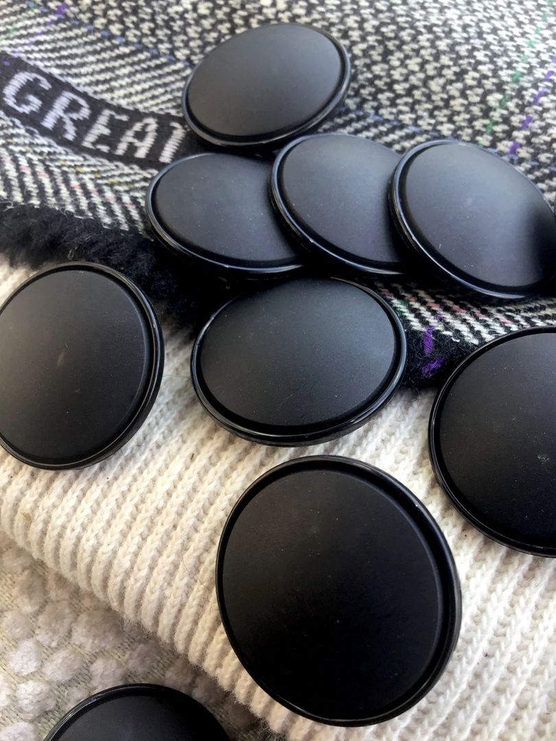 Matte Black Buttons 1-1/8
