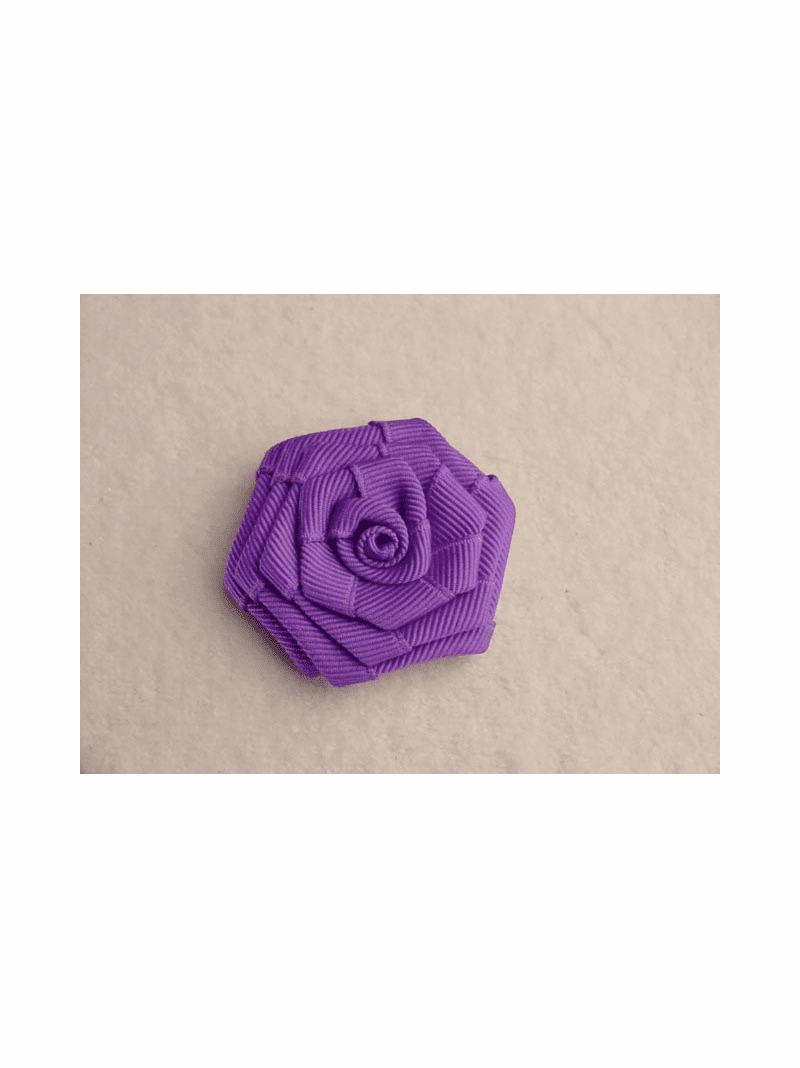 Purple Grosgrain Flower Ribbon Applique AP272