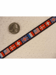 Various Red, White and Blue Flag Pattern Jacquard Ribbon #-WR-73