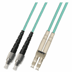 0.3m ( 1FT ) FC-LC Duplex Multimode Fiber Optic Cable 50/125 10 Gigabit Plenum (10GB)