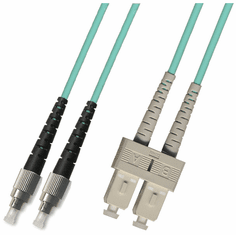 0.3m ( 1FT ) FC-SC Duplex Multimode Fiber Optic Cable 50/125 10 Gigabit Plenum (10GB)