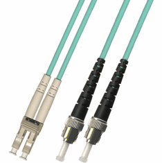 0.3m ( 1FT ) LC-ST Duplex Multimode Fiber Optic Cable 50/125 10 Gigabit Plenum (10GB)