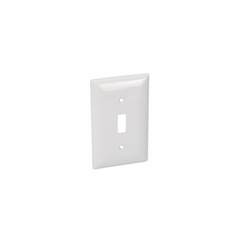 1 Gang Thermoplastic Toggle Switch Panel Wall Plate, White