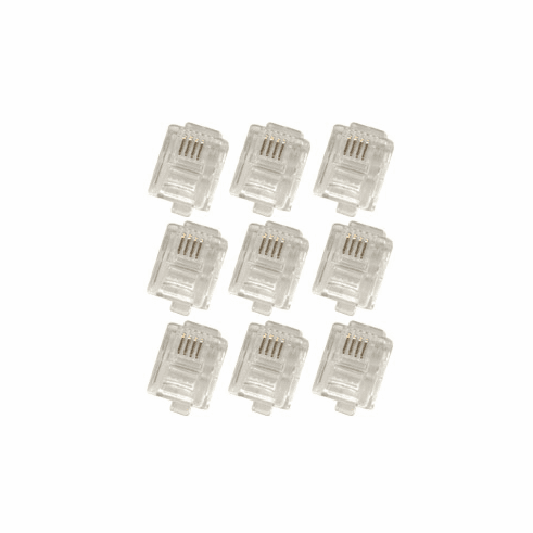 100 Pack RJ11 END PHONE CONNECTORS FOR STRANDED CABLE