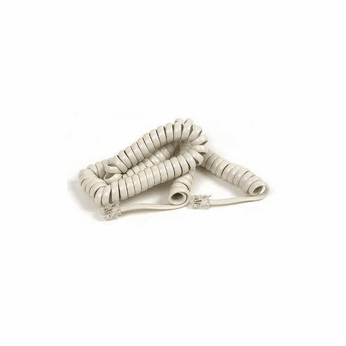 10ft rj11 telephone coiled handset cable cord wire ivory