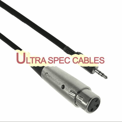 10ft XLR Female to 3.5mm Stereo (1/8 inch) TRS Male, Balanced Cable