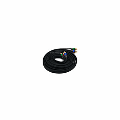 12ft 18AWG CL2 Premium 3-RCA Component Video Coaxial Cable (RG-6/U) - Black