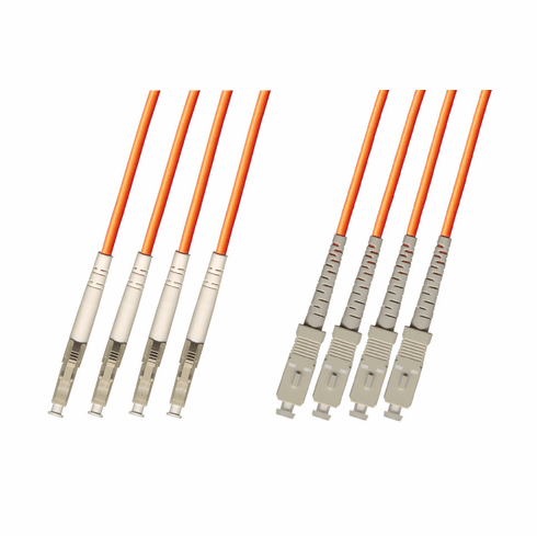 12M LC-SC Multimode Fiber Optic Cable 50/125 4-Strand
