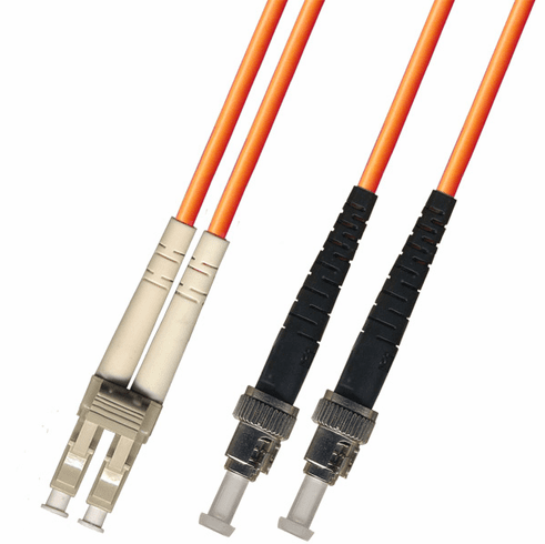 12M LC-ST Duplex Multimode Fiber Optic Cable 62.5/125 Plenum