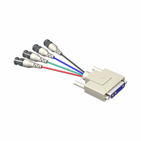 13W3f to 4-BNCm, 6 Inches Long