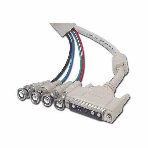 15FT Sun Monitor Adapter Cable - 13W3 Male to 4 BNC