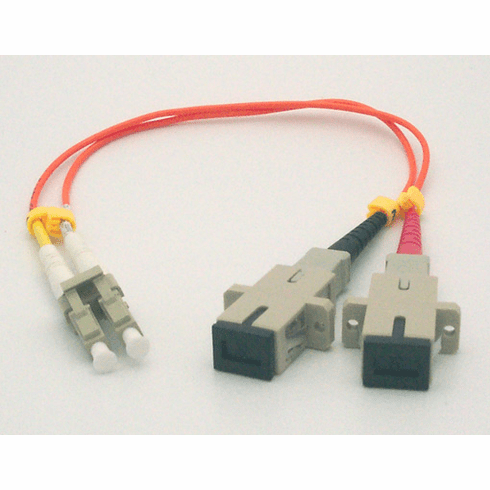 1FT LC Male-SC Female Duplex Multimode 62.5/125 Adapter Cable